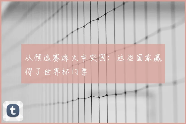 从预选赛烽火中突围：这些国家赢得了世界杯门票